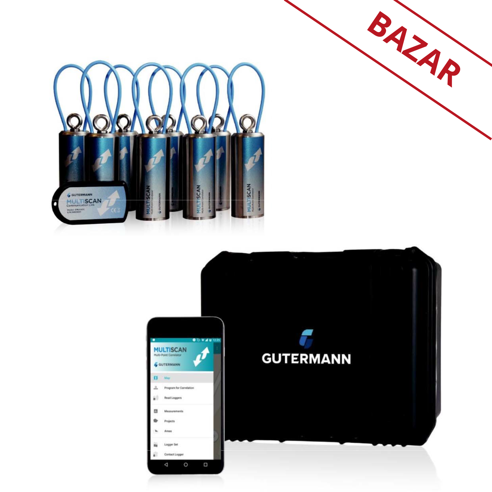 Korelátor Gutermann Multiscan SET 6 snímačů + kufr + komunikátor Lite
