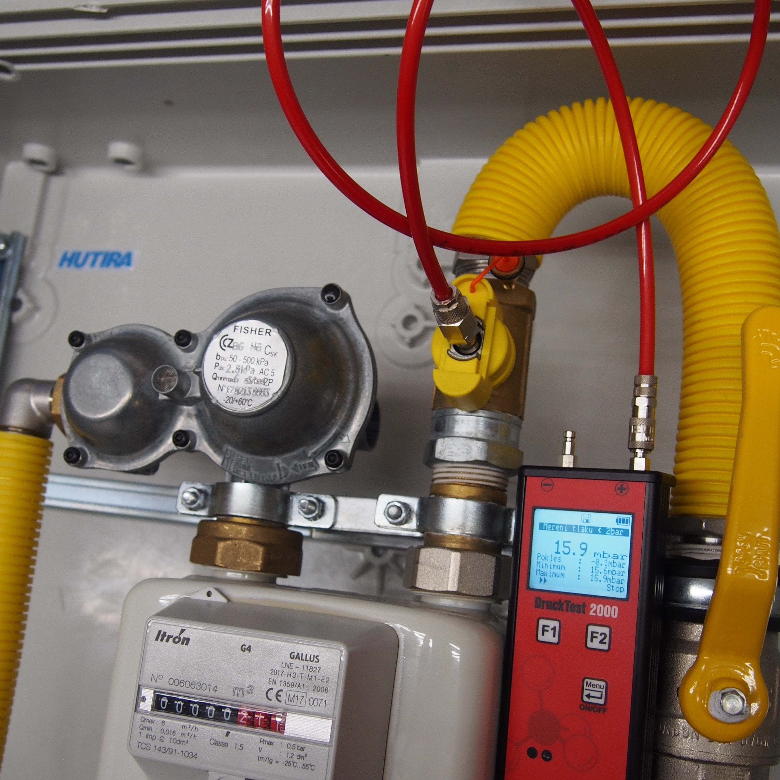 Esders DruckTest 2000 digitální tlakoměr 2 bar vč. příslušenství pro revize NTL plynovodů