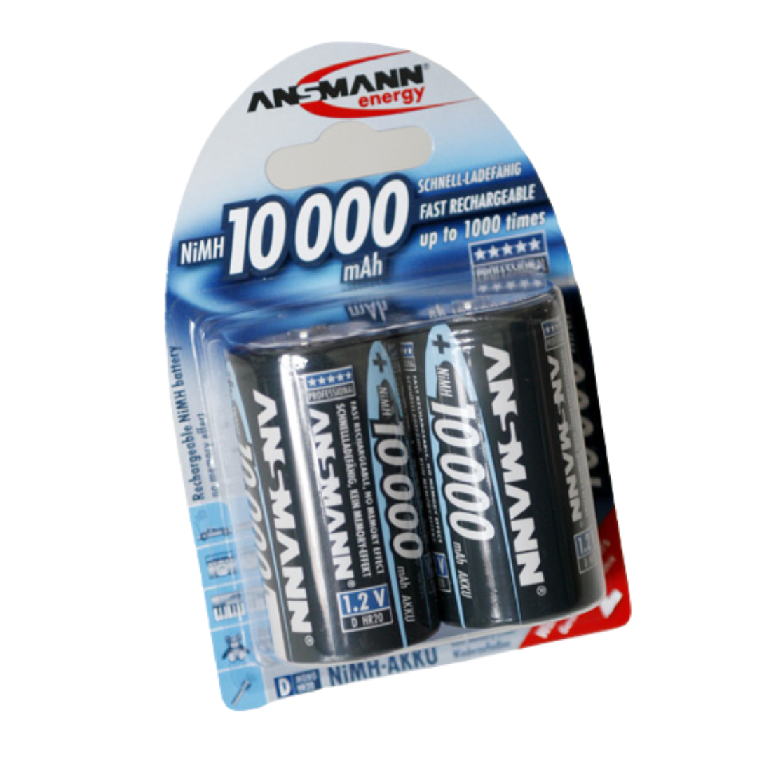 Balení 2ks baterií Ansmann Mono D-HR20 NiMH 10000mAh