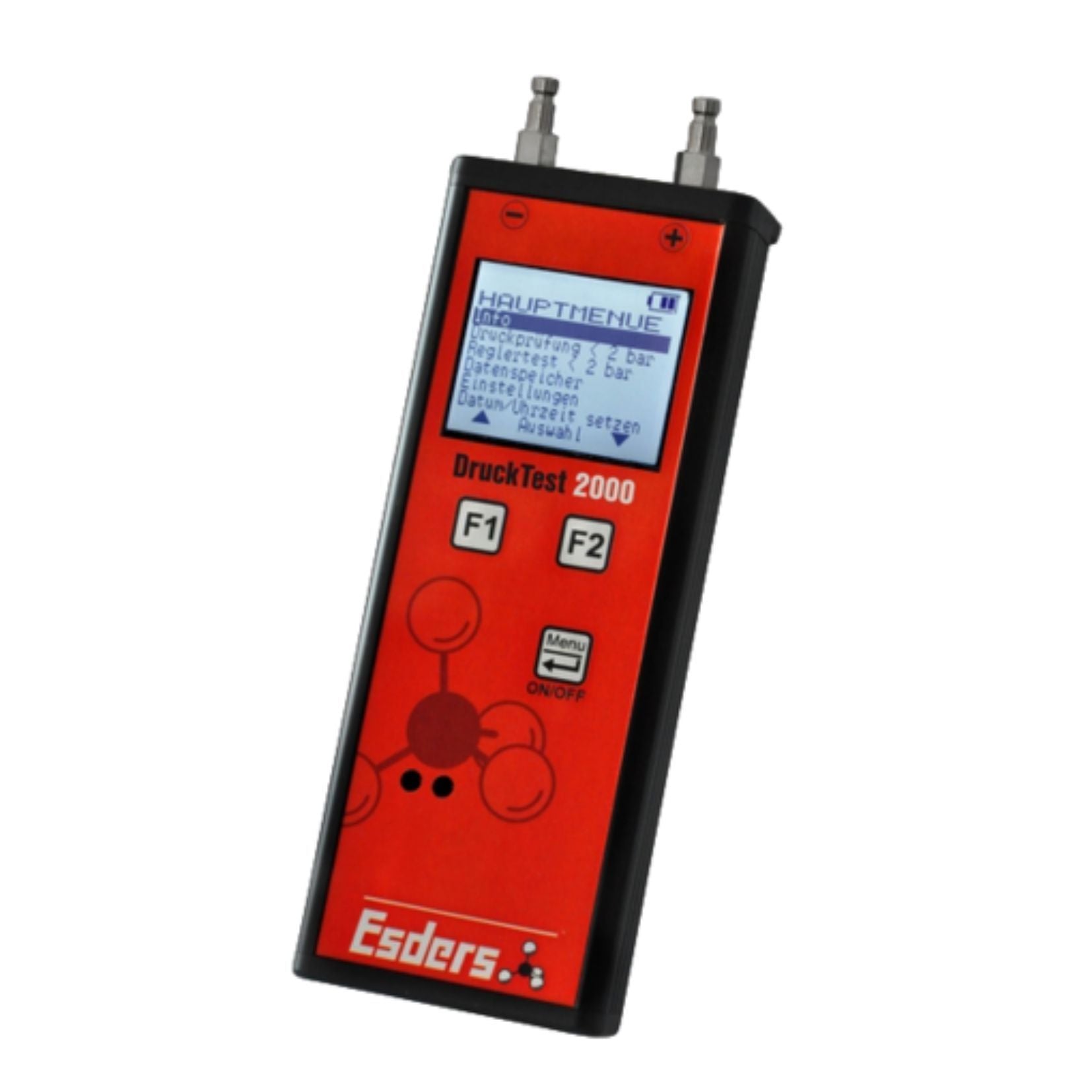 Esders DruckTest 2000 digitální tlakoměr 2 bar vč. příslušenství pro revize NTL plynovodů