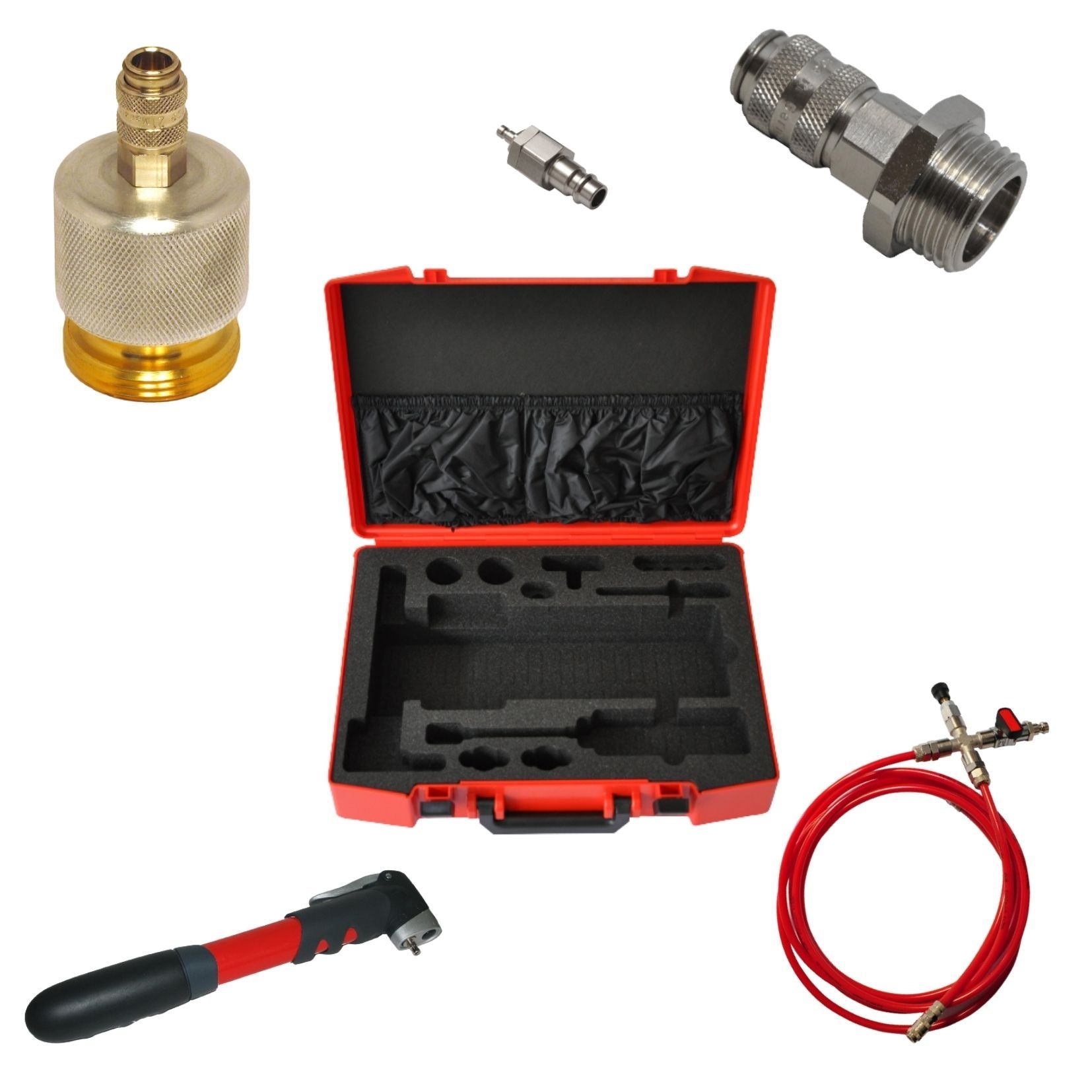 Esders LeckOmiO revizní detektor plynu s digitálním tlakoměrem 1 %OBJ / 2 bar vč. příslušenství pro revize NTL plynovodů